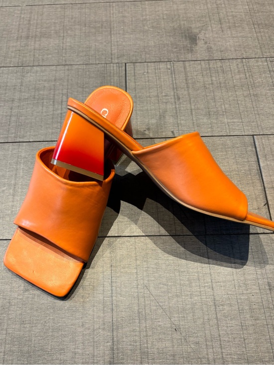 Cider Shoes - 4 for $20- Cider Orange Square-Toe Mule Heels